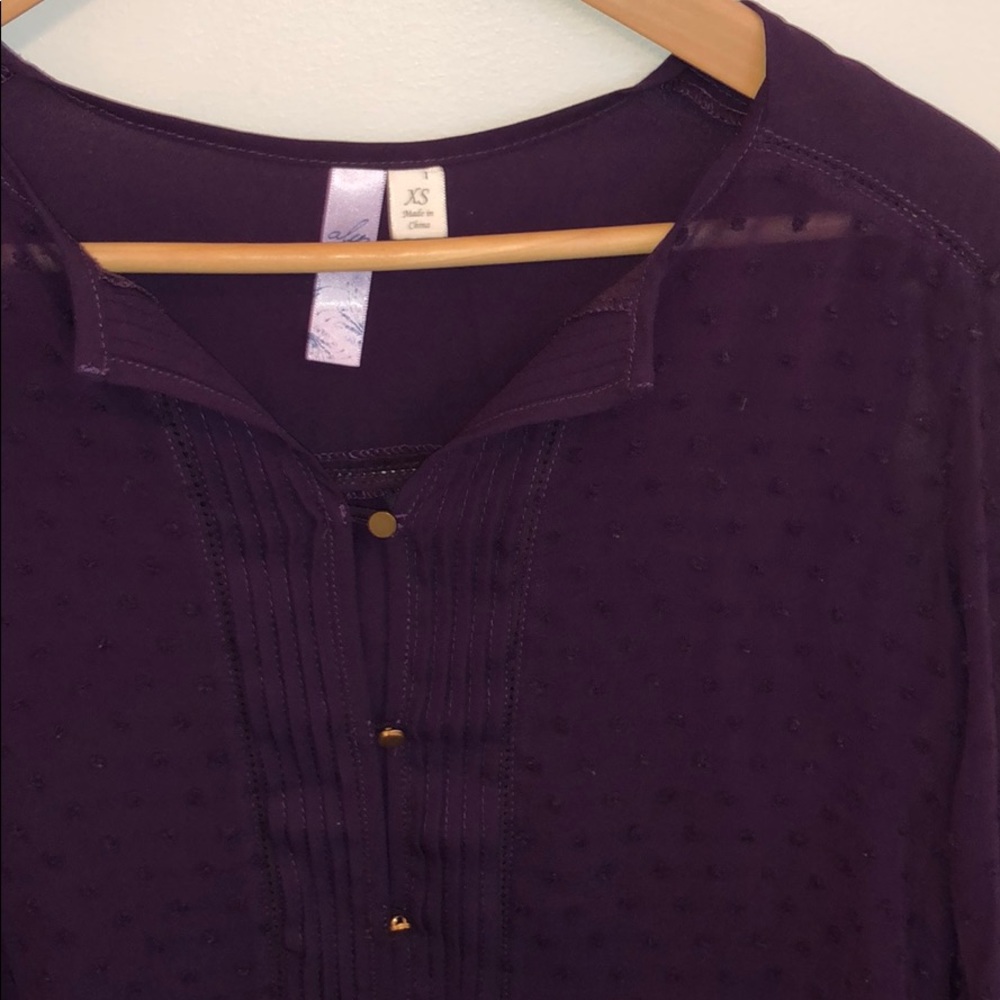 Anthropologie: Alya purple sheer top